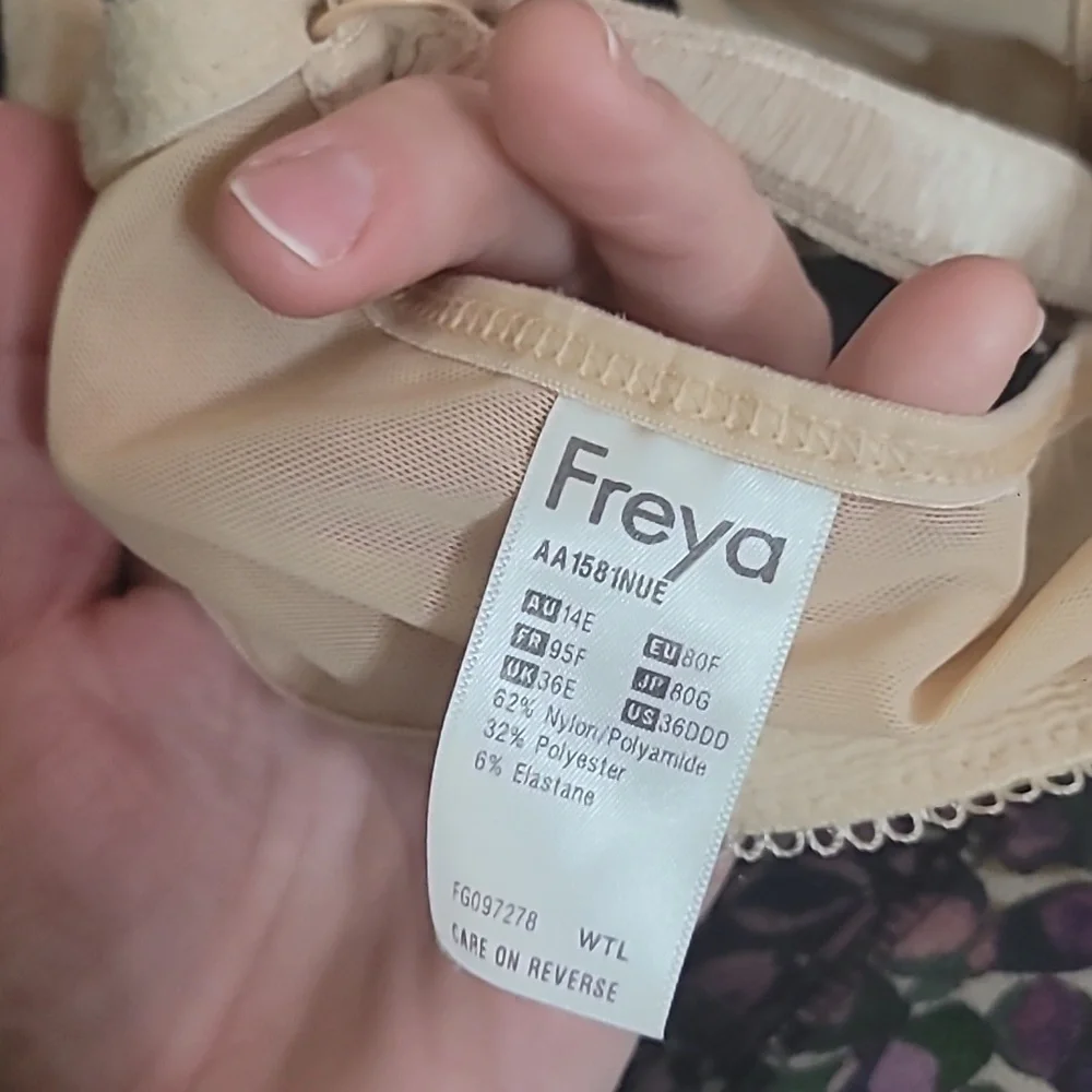 Freya Pure Underwire Spacer Moulded Nursing Bra 36DDD/F AA1581 Nude Tan Beige - Picture 5 of 6